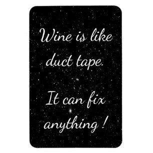 White Black Stars Wine Magnet