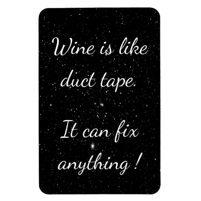 White Black Stars Wine Magnet (Vertikal)