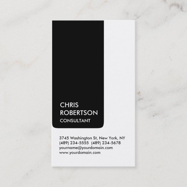 White Black Strip Attraktive Charm Business Card Visitenkarte (Vorderseite)