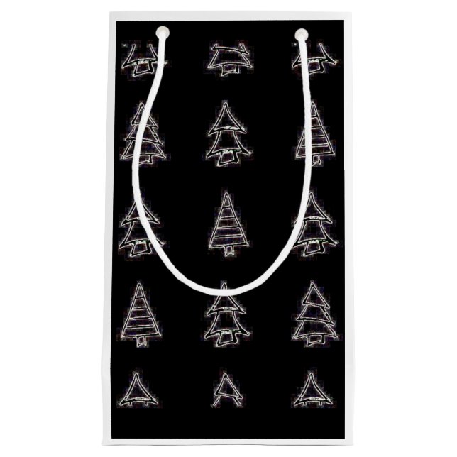 White & Black Tree Geschenktasche Kleine Geschenktüte (Vorderseite)