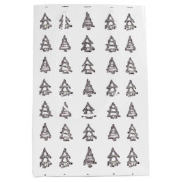 White & Black Tree Geschenktasche Mittlere Geschenktüte