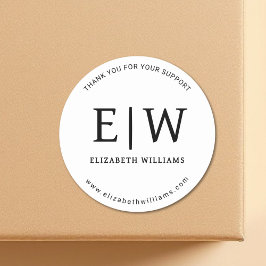 White Black-Unternehmen - Vielen Dank Runder Aufkleber