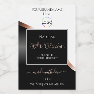 White Black Wavy Rose Gold mit Logo-Produktkennzei Lebensmitteletikett