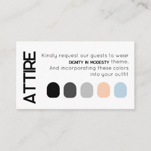 White Black Wedding Kleie Guest Dress Code Card Begleitkarte