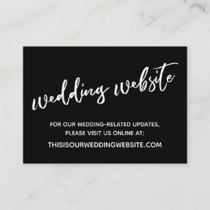 White & Black Wedding Website & Card Visitenkarte