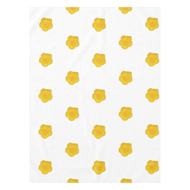 White & Black With Yellow Wildflower Photo Tischdecke (Vorderseite)