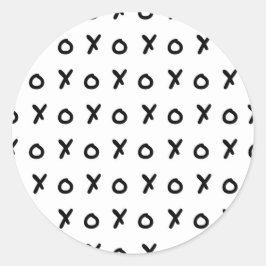 White & Black X O XO X&O's Trendy Niedlich Runder Aufkleber