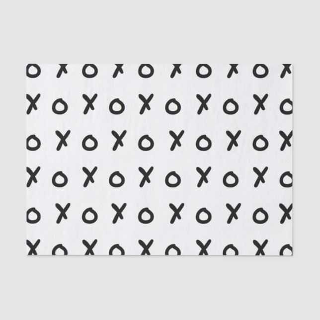 White & Black X O XO X&O's Trendy Niedlich Seidenpapier (Vorderseite)