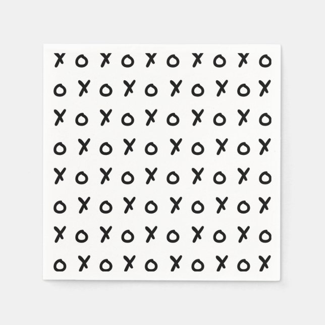 White & Black X O XO X&O's Trendy Niedlich Serviette (Vorderseite)