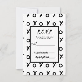 White & Black X O XO X&O's trendy UAWG Replik RSVP Karte