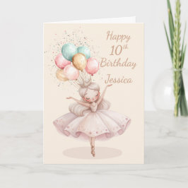 White, Blonde Ballerina 10th Birthday Card* Karte