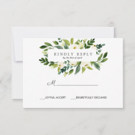 White Bloom Rahmen Hochzeitsreaktion UAWG RSVP Karte