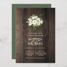 White Bloom Wood Bouquet Hochzeit Probe Dinner