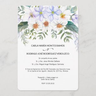 White Blooms Spanische Hochzeitseinladung Einladung