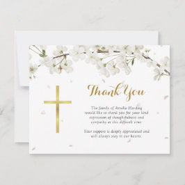 White Blossom Beerdigung Christlich Dankeskarte