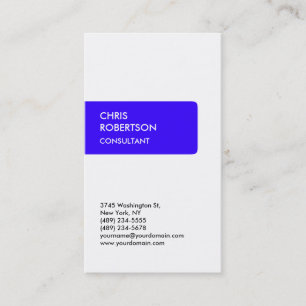 White Blue Attractive Charming Business Card Visitenkarte