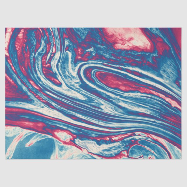 White Blue Burgundy Marbour Malerei Textur Künstle Seidenpapier (Vorderseite)