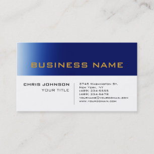 White Blue Contemporary Beruflich Business Card Visitenkarte