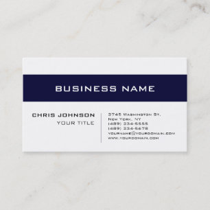 White Blue Contemporary Consultant Business Card Visitenkarte