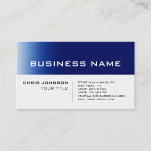White Blue Contemporary Consultant Business Card Visitenkarte