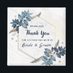 White Blue Floral Frame Vielen Dank Gastgeschenke  Magnet<br><div class="desc">White Blue Floral Frame Vielen Dank Gastgeschenke Hochzeiten Personalisierte Gastgeschenke Hochzeiten Magnet Für die Gäste als Dankeschön,  dass Sie auf der Hochzeitsfeier dieses Design ist einfach angepasst und personalisiert durch Hinzufügen oder Ändern des Textes</div>