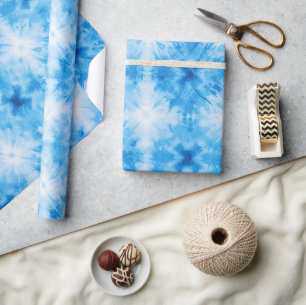 White Blue Gefärbte Krawatte Geschenkpapier