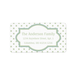 White Blue & Green Polka Dot Rücksendeadresse Adressaufkleber