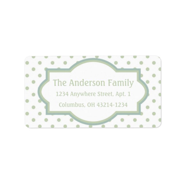 White Blue & Green Polka Dot Rücksendeadresse Adressaufkleber (Vorne)