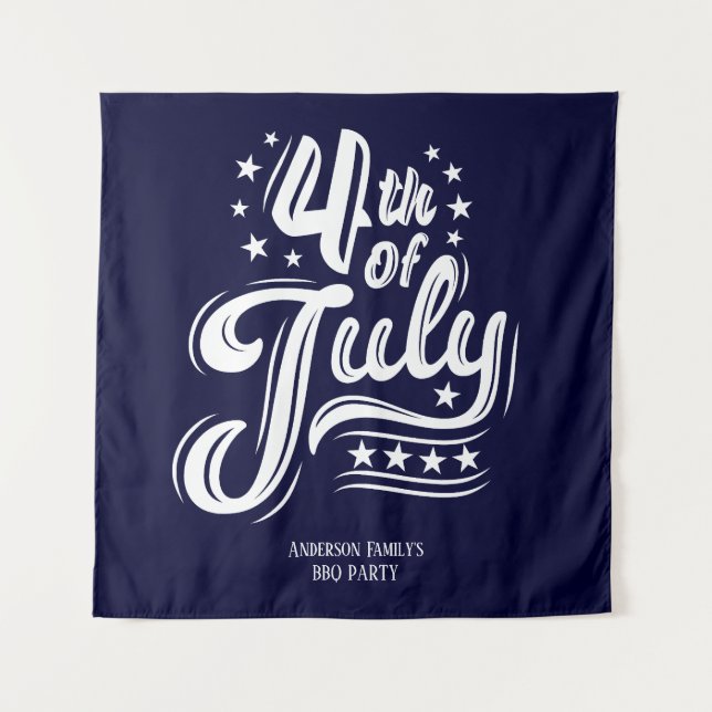 White &Blue independence Day BBQ Party Wandteppich (Vorderseite)