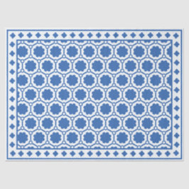 White Blue Modern Bone Inlay Decoupage Paper Seidenpapier