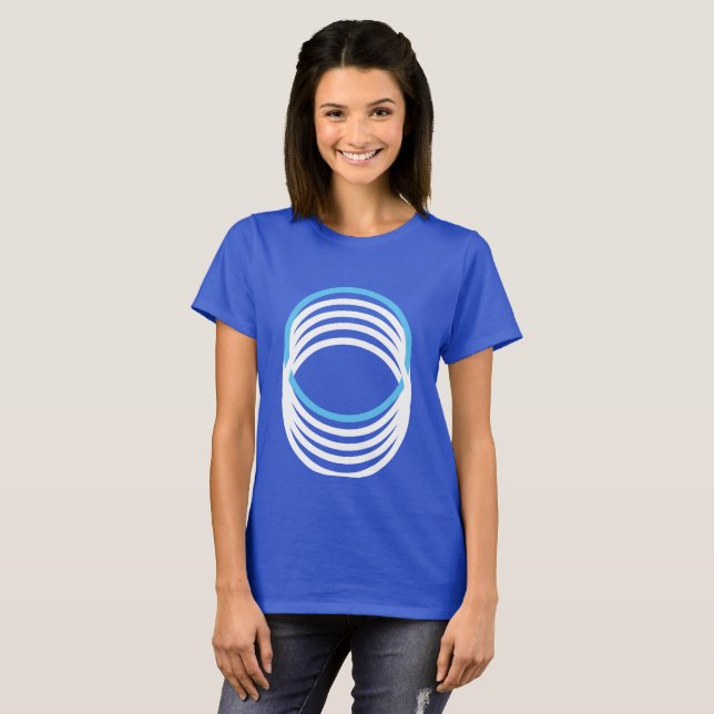 White Blue Modern Circles 4Alex T-Shirt (Vorne ganz)