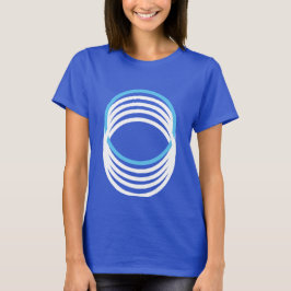 White Blue Modern Circles 4Alex T-Shirt