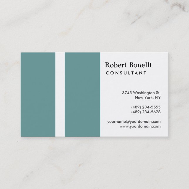 White Blue Modern Consultant Business Card Visitenkarte (Vorderseite)