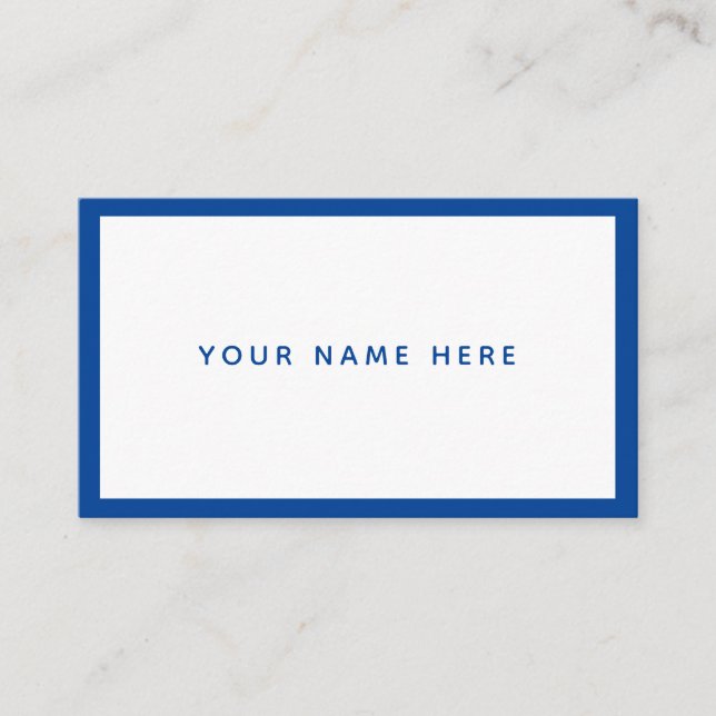 White Blue Modern Minimal Business Card Visitenkarte (Vorderseite)