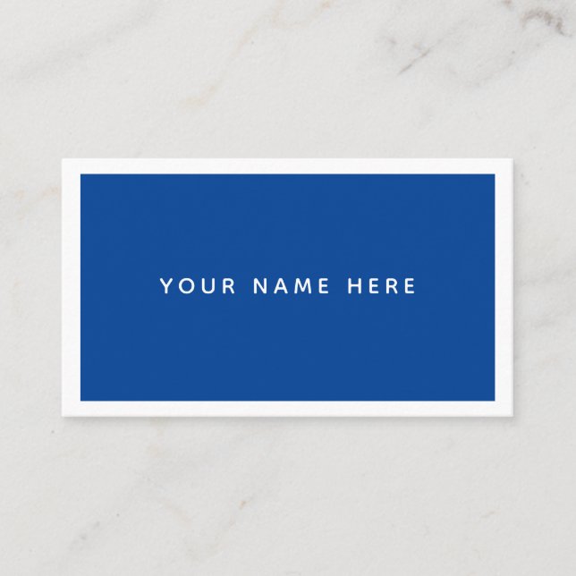 White Blue Modern Minimal Business Card Visitenkarte (Vorderseite)