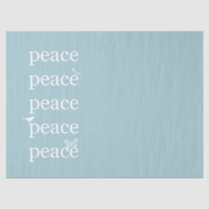 White Blue Peace inspiriert Zitatvögel Seidenpapier