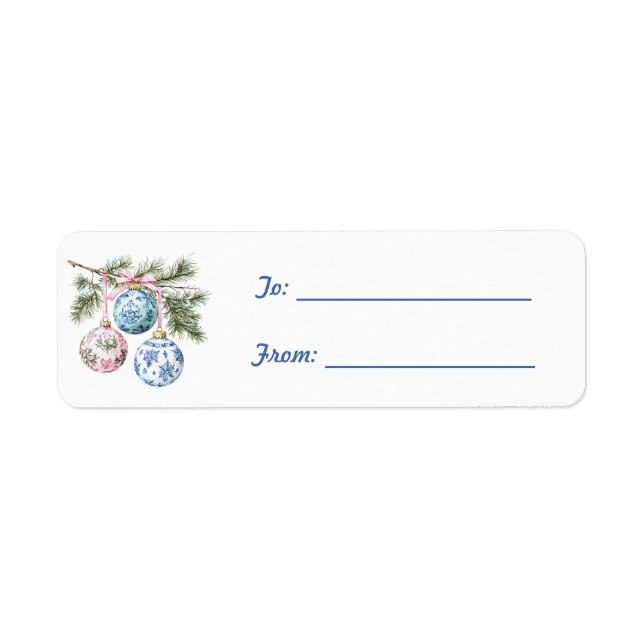 White Blue Pink Christmas Ornaments   (Vorne)