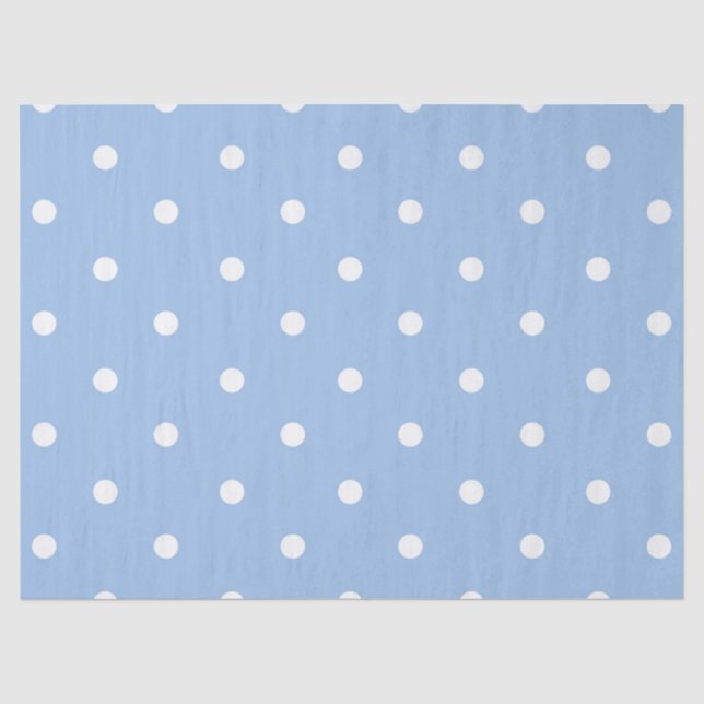 White Blue Polka Dot  Seidenpapier (Vorderseite)