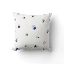White Blue Purple Japanese Pansy Floral Pattern