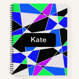 White blue Purple triangle abstract Notizbuch