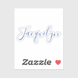 White Blue Schlicht Elegante Moderne Kalligraphie  Aufkleber