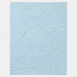 White Blue Sky of Stars Fleecedecke