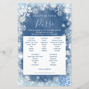 White Blue Winter Snowflake Bridal Purgame