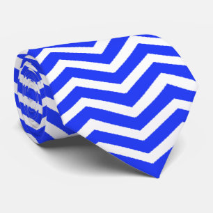 White Blue Zig Zag - Krawatte