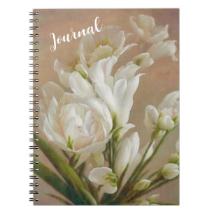 White Blume Blumenzeitschrift Notizblock