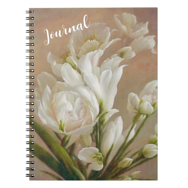 White Blume Blumenzeitschrift Notizblock (Vorderseite)