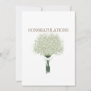 White Blume Bouquet Wedding Glückwunschkarte Karte