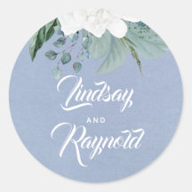 White Blume Dusty Blue Wedding