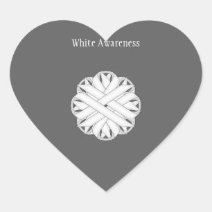 White Blume Ribbon von Kenneth Yoncich Herz-Aufkleber