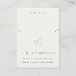 WHITE BLUSH HEART BEST MAMA GIFT NECKLACE DISPLAY PLATZKARTE